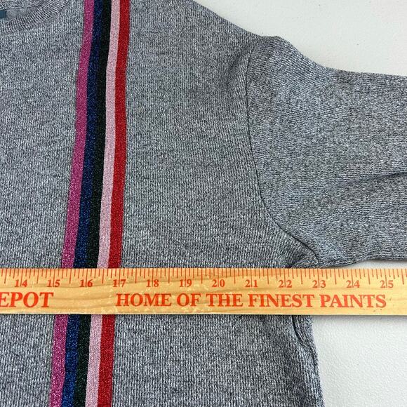 ModCloth Gray Cropped Dolman Sleeve Striped Sweater Sz S - Picture 4 of 7